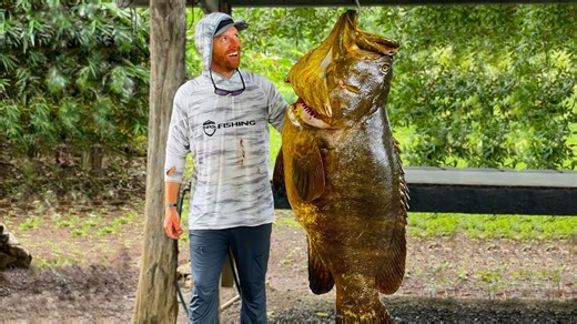 Biggest goliath grouper ever caught offshore from a kayak