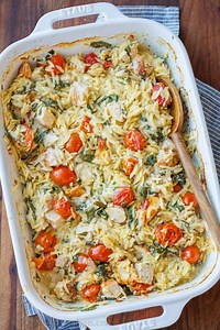 The whole family loves my chicken and pasta casserole, and I can’t get enough of those Tuscan flavors!😋 Recipe: https://natashaskitchen.com/chicken-orzo-bake/ | NatashasKitchen.com
