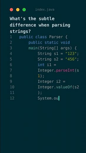 Master Integer Parsing: parseInt vs valueOf Explained! #JavaTips #Coding