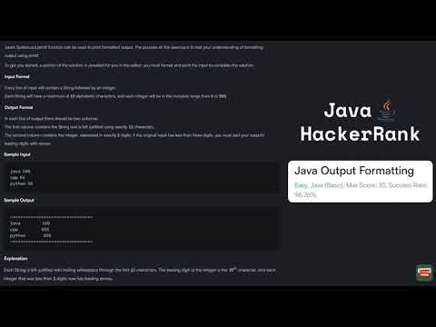 Java HackerRank | Java Output Formatting | No Talking