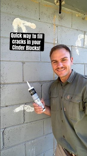 Quick & Easy Cinder Block Crack Repair 😎 #handyman #diy #mortar #renovation #protips #howto