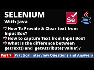 Part7-Selenium with Java Tutorial | Practical Interview Questions and Answers | InputBox