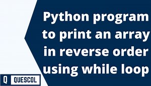 Reverse an array(list) using while loop Python