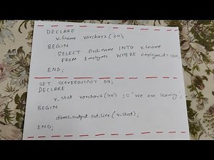 SIMPLEST INTRODUCTION TO PL/SQL WITH EXAMPLES