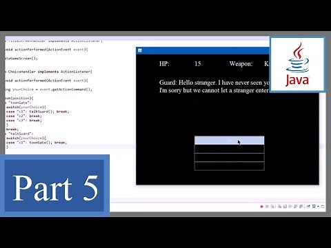How to Make a Text Adventure Game with GUI in Java P5 - Handling player choice with switch