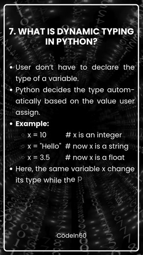 7. What is dynamic typing in python?