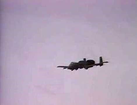 Iraq - A10 warthog fires at tanks US war America saddam gulf