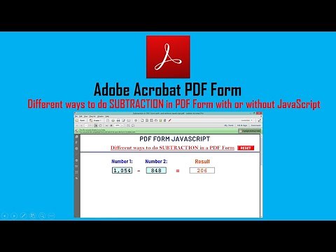 Subtraction in PDF Form with and without JavaScript | Adobe Acrobat PDF Form Calculation