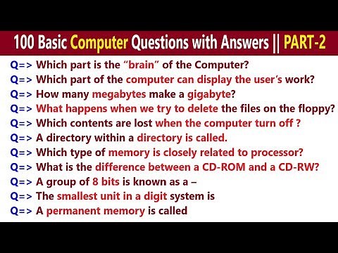 100 Basic Computer Questions and Answers | Computer GK General Knowledge | Computer Trivia |PART- 2