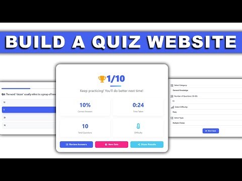 How to Build a Quiz Website with HTML, CSS & JavaScript | JavaScript Project Tutorial