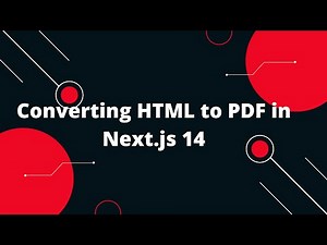 Next.js 14 Tutorial #46 🚀 Converting HTML to PDF in Next.js 14 Tutorial 📄