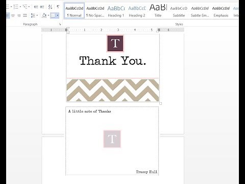 How to make double sided personalized thank you cards with MS Word