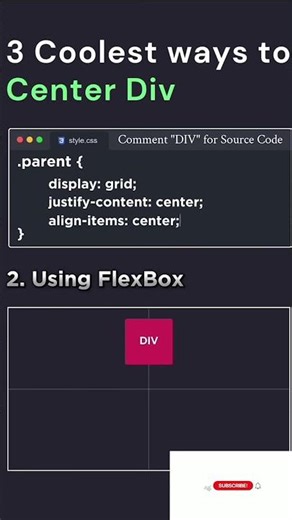 How to Center a Div in CSS (3 Methods)#coding#javascript #htmlcssjavascript#kzamentor#webdevelopment