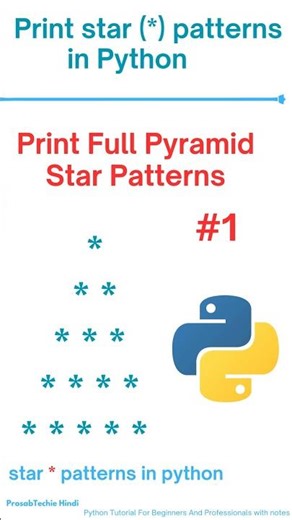 print full pyramid star pattern program in python - 01 #starpatterninpython #python*pattern