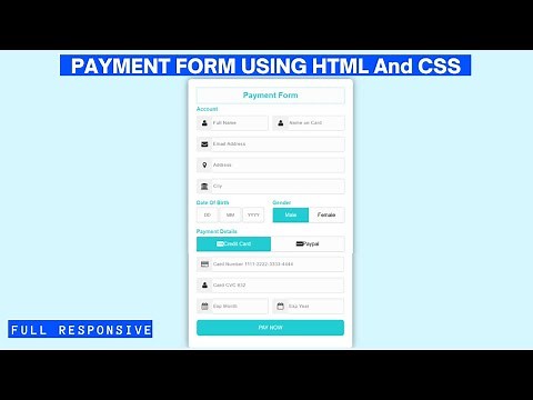 Payment Form Using HTML & CSS | Full Responsive |