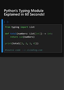 Python's Typing Module Explained in 60 Seconds!#pythonprogram #short #pythoncoding #pythonsofinstagram #pythonregius #PythonProgramming #codingshorts #challenge #programming #pythonchallenge #codewithpython #Stats | Python Coding