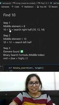 Binary Search Explained in 30 Seconds (DSA Python) 🔍 #coding #codenidhi