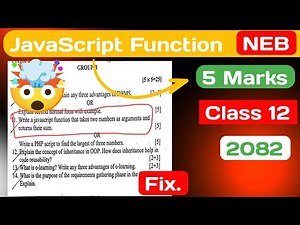 Class 12 JavaScript Function l JavaScript important question | NEB Computer #neb #computerscience
