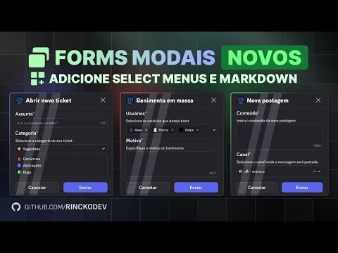 New Discord Modals (Text and Select Menu in Modals) - discord.js v14
