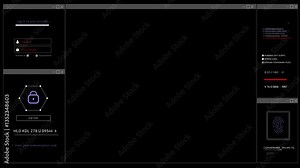 HUD frame window empty space for title logo vodeo User Interface password hacker PC Sci Fi data programming code text. Technology display. data text