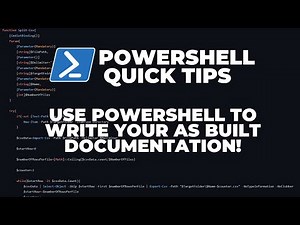 PowerShell Quick Tips : Using PowerShell to write your As Built Documentation
