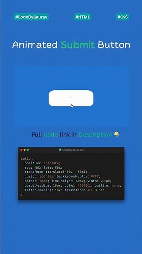 🔥Animated Submit Button | HTML & CSS Only #webdevelopment #coding #htmlcss