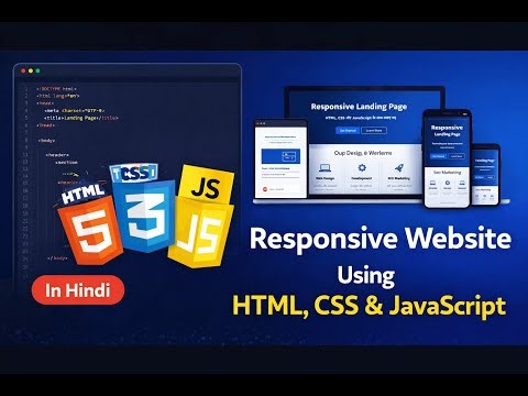 perfect responsive landing page | html css javascript live coding