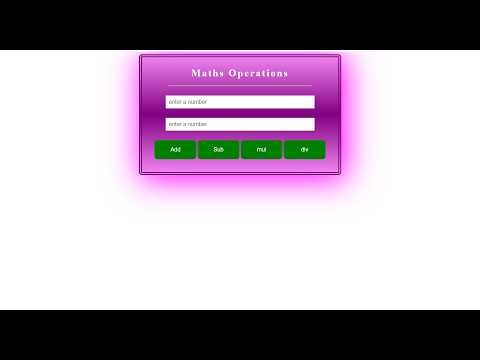 How to Perform Addition, Subtraction, Mul and division using JavaScript HTML CSS. #javascript