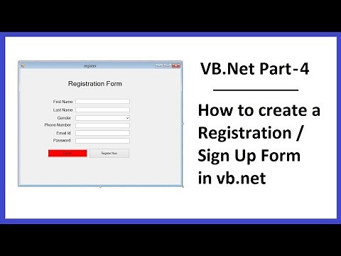 VB.Net Part-4: How to create a Registration / Sign Up Form in vb.net