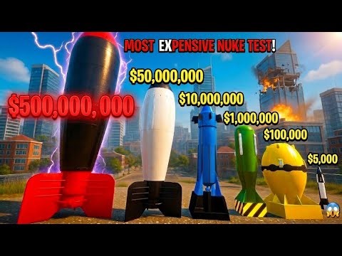 Testing $5,000 To $500,000,000 Nuclear Bombs In Garry's Mod!
