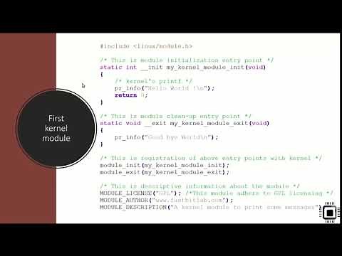 Linux device driver lecture 8 : Writing a kernel module and syntax