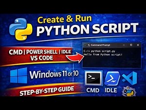 How to Create & Execute Python script from CMD PowerShell IDLE or VS Code on Windows 11 or 10