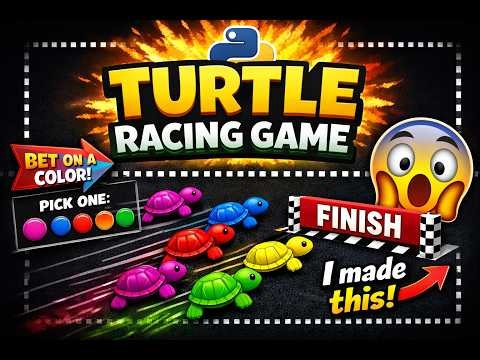 Python Turtle Racing Game 🐢 | Mini Game in Python using Turtle Graphics