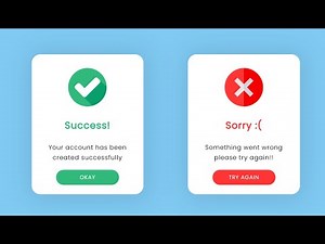 Complete code for Success and Error alert popup in HTML, CSS and JS