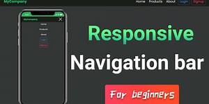 Responsive Navigation Bar with mobile menu using HTML & CSS