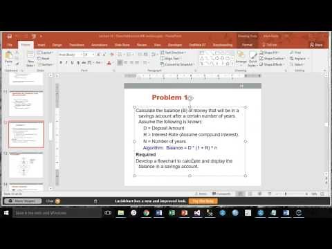Flowcharts Simple input, processing, output example