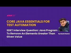 Java Program To Remove An Elements Greater Than Given Value