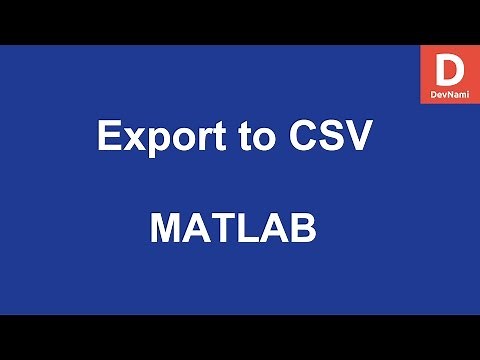 MATLAB Publish to CSV