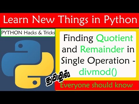 Finding Quotient and Remainder in single Operation in Python Using divmod() Function in Tamil