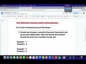 Tech Mahindra Coding Question | Print Even Odd Using Two Threads