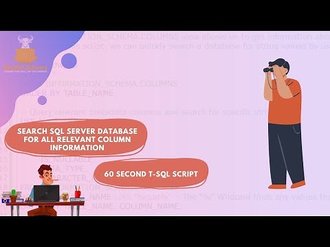 60 Second SQL: Simple Script to Search SQL Server Database Columns & Tables | INFORMATION_SCHEMA