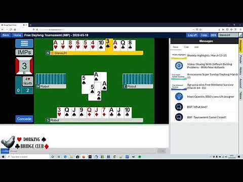 BBO (Bridgebase) Play Bridge Online Introduction to Playing in a Tournament