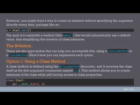 Constructing a Class in Python Using Static and Class Methods