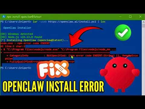 Fix Openclaw Install Error in Powershell!