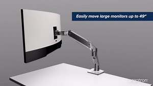 Ergotron – HX Premium Heavy Duty Monitor Arm, Single Monitor VESA Desk Mount – for Flat or Slight Curved Ultrawide Monitors Up to 49 inches, 20 to 42 lbs – Standard Pivot, Polished Aluminum