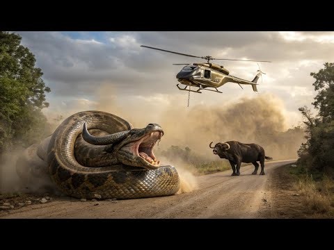 “Shocking Road Attack: Python vs Buffalo!”