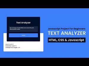 Text Analyzer | Javascript Project For Beginners