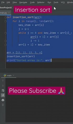 Insertion Sort implemented in Python