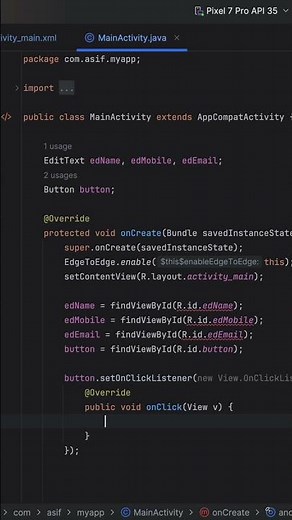 Android App Development with Java – Beginner Tutorial || shorts || #coding