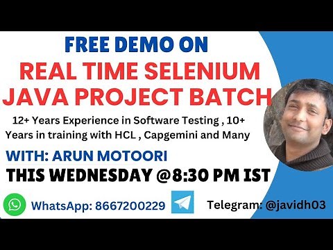 Live Software Testing and Automation with Selenium Java - Training Programs Demo Session